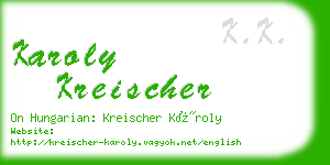 karoly kreischer business card